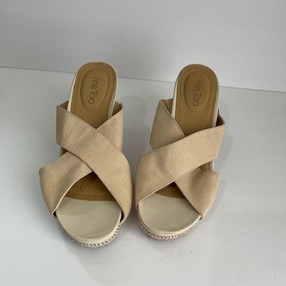 Me Too Nude Neutral Straw Wedge Sandal Classic